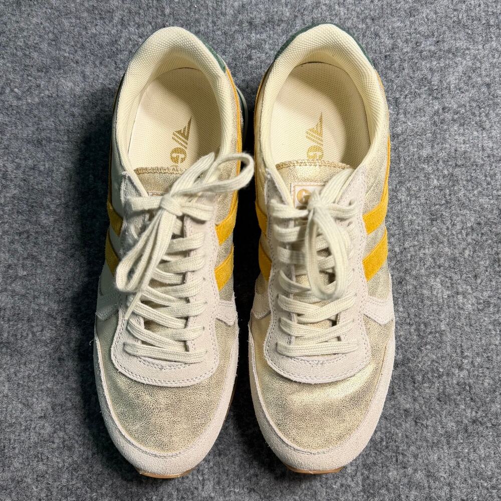 Gola Daytona Blaze Sneakers US 8.5 Metallic Gold Suede Retro Trainers